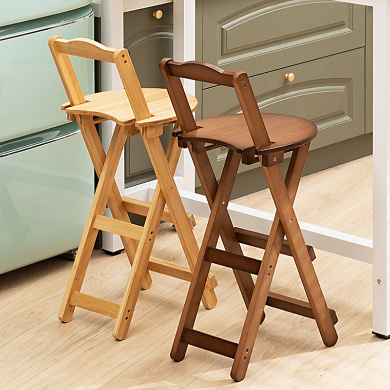 Contemporary Living Room Bar Stools Wooden Folding Low Back Stool