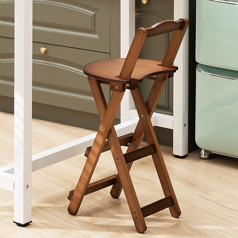 Contemporary Living Room Bar Stools Wooden Folding Low Back Stool
