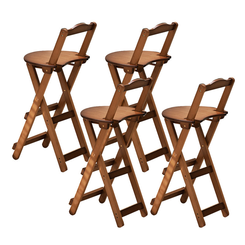 Contemporary Living Room Bar Stools Wooden Folding Low Back Stool
