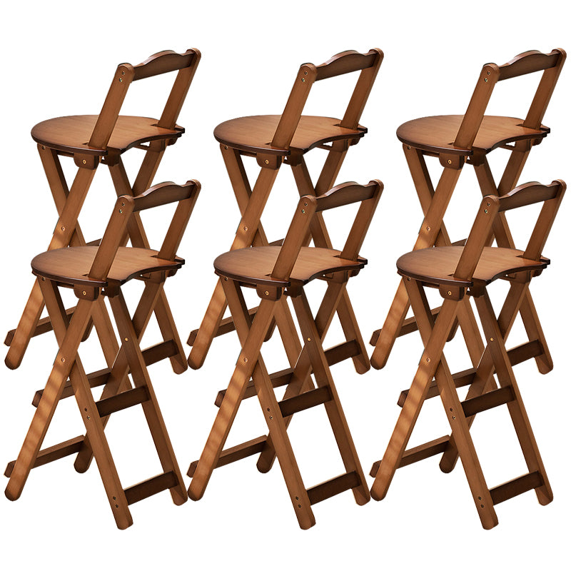 Contemporary Living Room Bar Stools Wooden Folding Low Back Stool