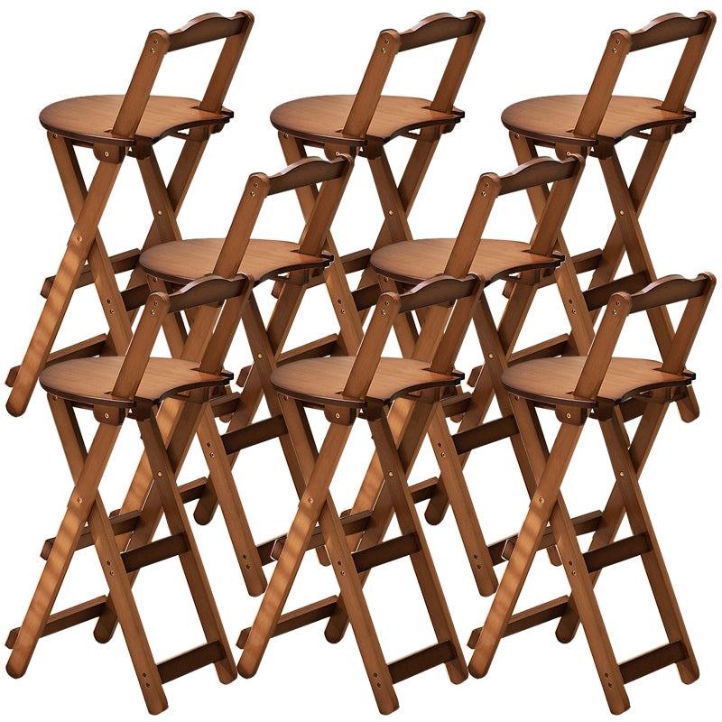 Contemporary Living Room Bar Stools Wooden Folding Low Back Stool