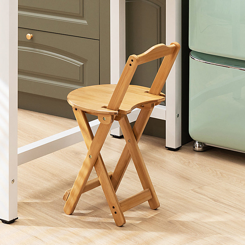 Contemporary Living Room Bar Stools Wooden Folding Low Back Stool