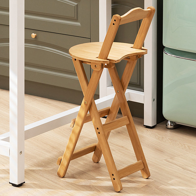 Contemporary Living Room Bar Stools Wooden Folding Low Back Stool