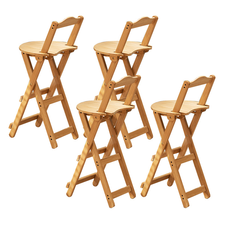 Contemporary Living Room Bar Stools Wooden Folding Low Back Stool