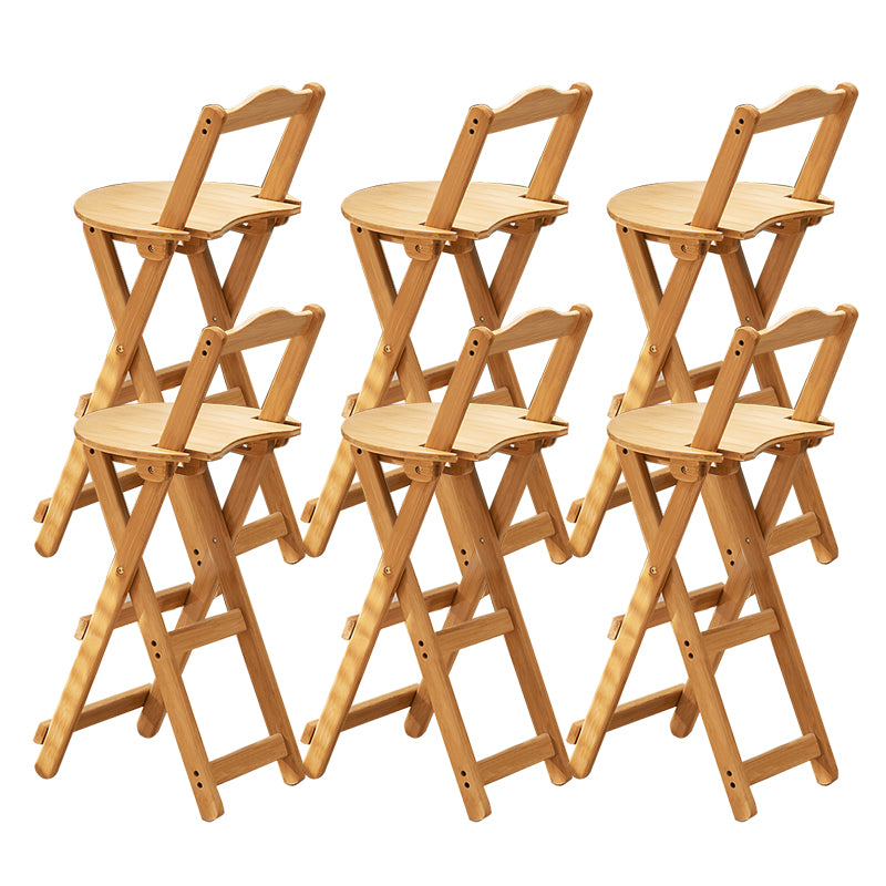 Contemporary Living Room Bar Stools Wooden Folding Low Back Stool