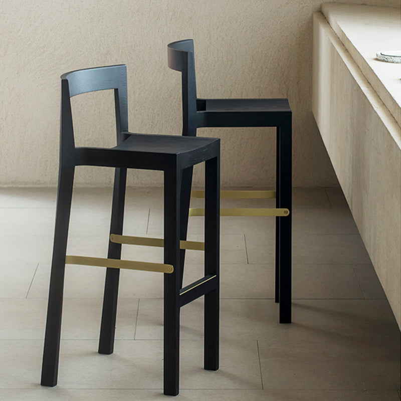 Solid Wood Bar Stools Designer Style Stackable Bar Stool with Backrest