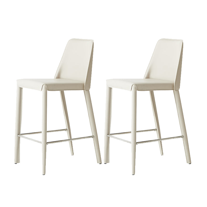 Faux Leather Bar Stools Modern Style Patio Bar Stool with Backrest