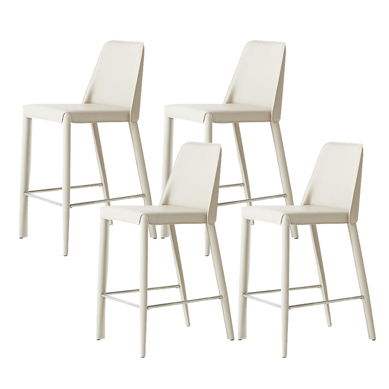 Faux Leather Bar Stools Modern Style Patio Bar Stool with Backrest