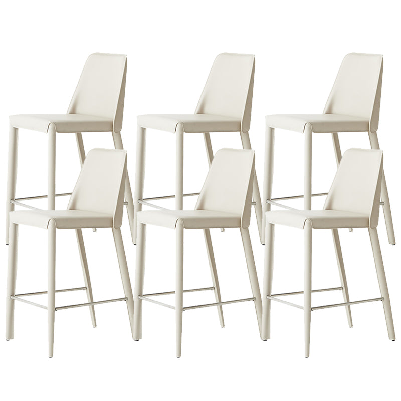 Faux Leather Bar Stools Modern Style Patio Bar Stool with Backrest