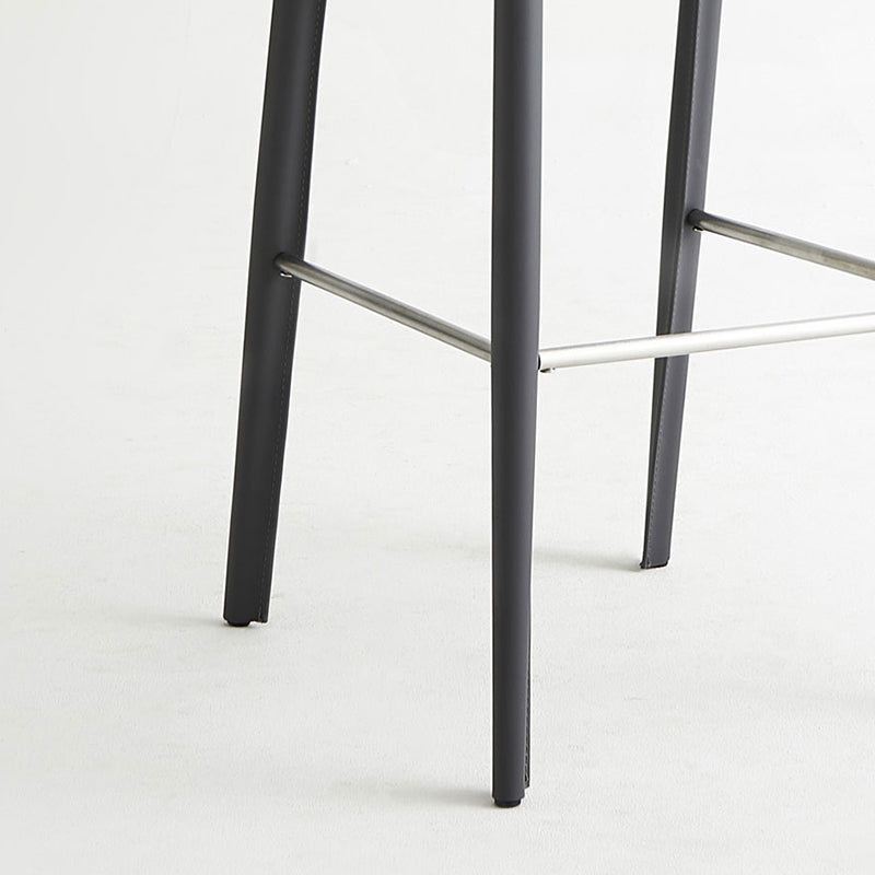 Faux Leather Bar Stools Modern Style Patio Bar Stool with Backrest