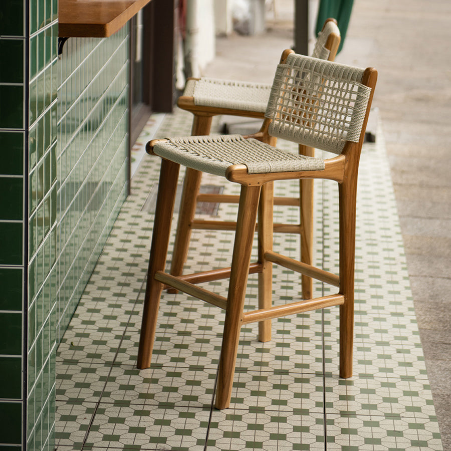 Low Back Bar Stools White Dining Stools with Solid Wood Base