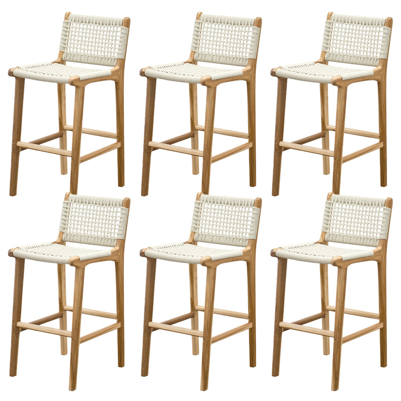 Low Back Bar Stools White Dining Stools with Solid Wood Base