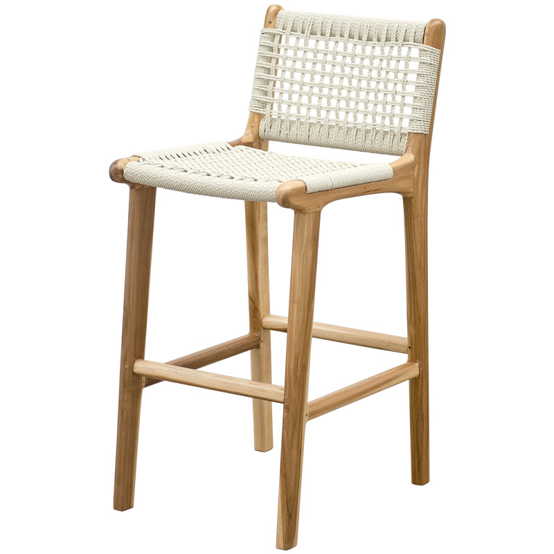 Low Back Bar Stools White Dining Stools with Solid Wood Base