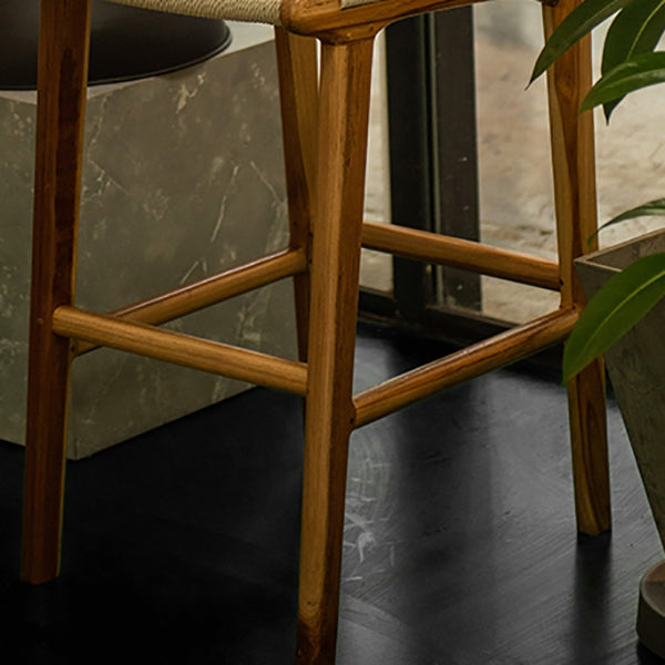 Low Back Bar Stools White Dining Stools with Solid Wood Base
