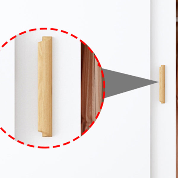 Freestanding Wood Frame Wardrobe Armoire Contemporary Multifunctional Wardrobe