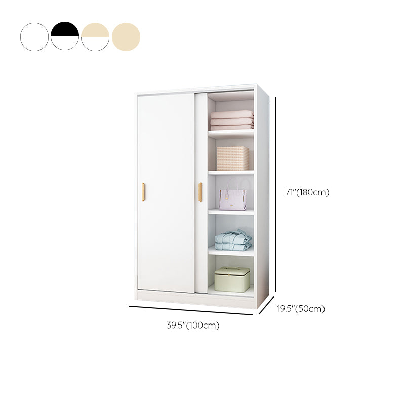 Freestanding Wood Frame Wardrobe Armoire Contemporary Multifunctional Wardrobe