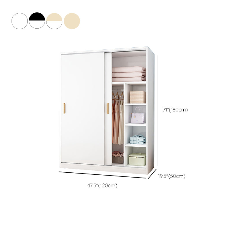 Freestanding Wood Frame Wardrobe Armoire Contemporary Multifunctional Wardrobe