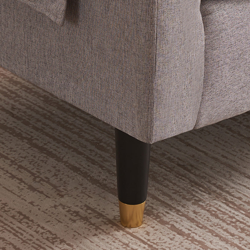 25" Wide Contemporary Sofa 3 Seater Tufted Pillows Fabric Seating with Storage