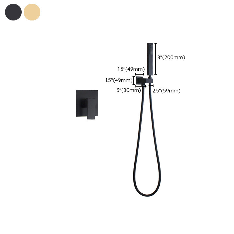 Modern Shower Trim Brass Temperature Control Handheld Shower Head Shower Combo