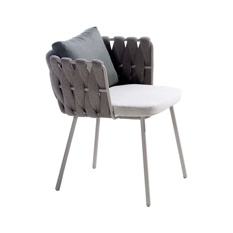 Contemporary Upholstered Outdoor Bistro Chairs Open Back Patio Dining Armchair