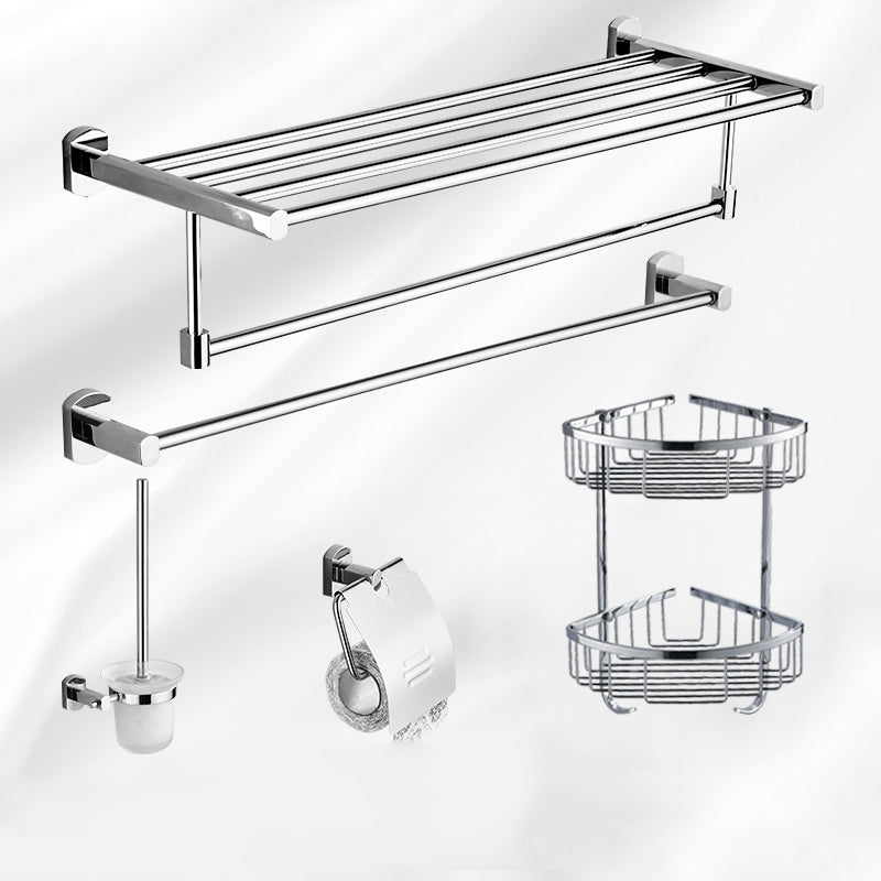 Modern Bath Hardware Set Stainless Steel Bath Shelf Towel Bar Bathroom Accessory Kit