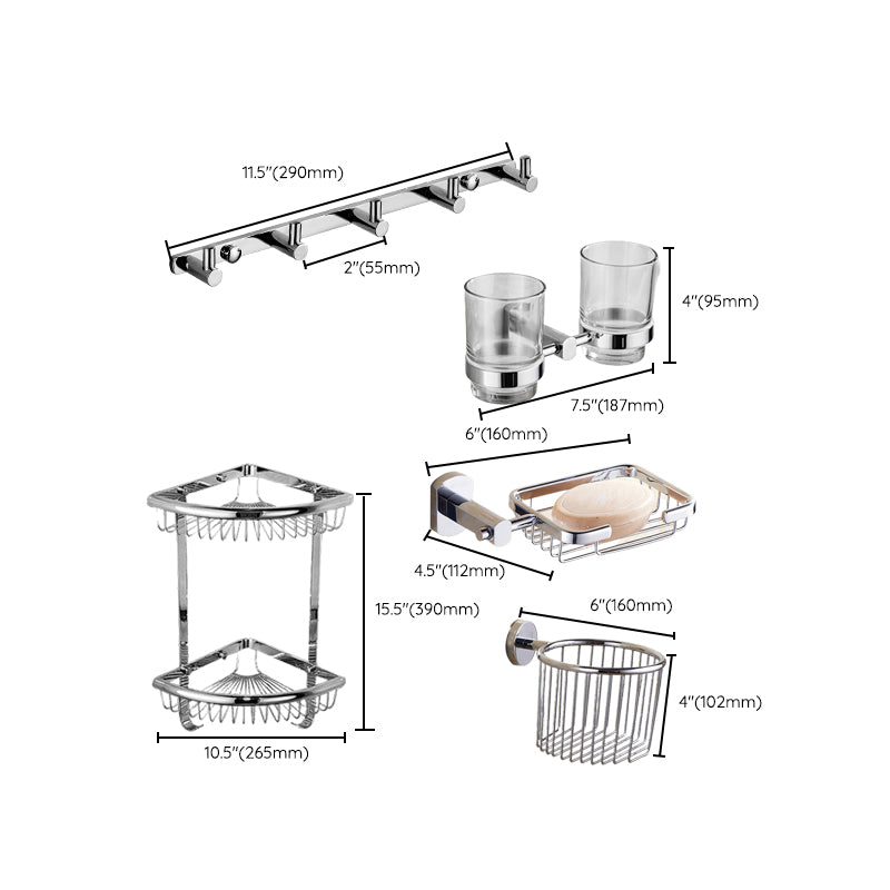 Modern Bath Hardware Set Stainless Steel Bath Shelf Towel Bar Bathroom Accessory Kit