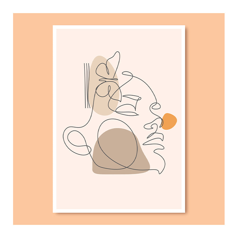 Line Art Resistant Mural Wallpaper Illustration Sleeping Room Wall Mural