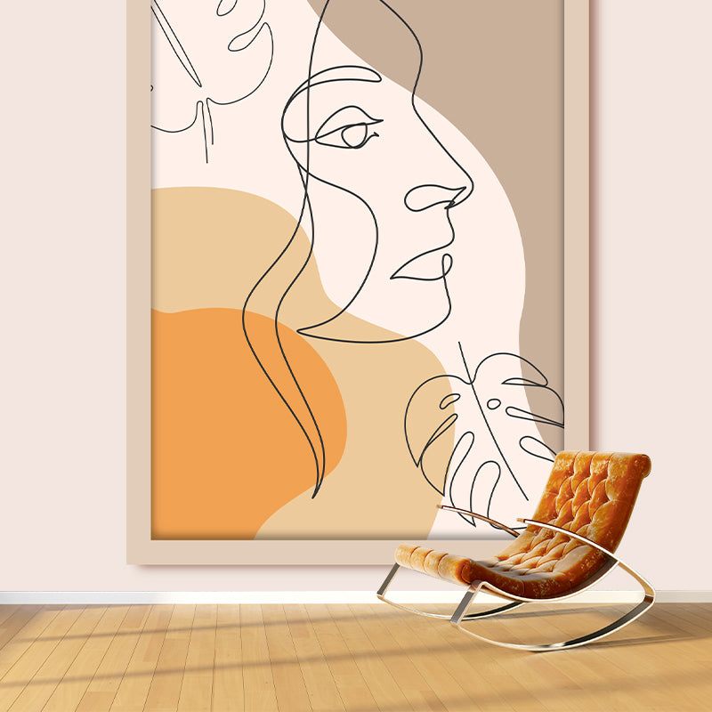 Line Art Resistant Mural Wallpaper Illustration Sleeping Room Wall Mural