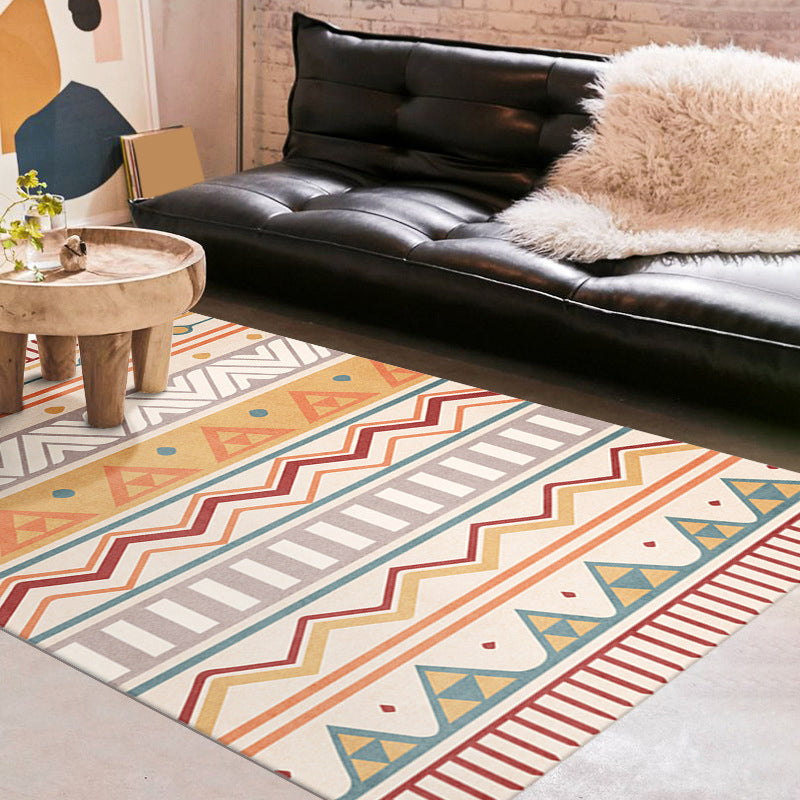 Orange Modern Carpet Graphic Polyester Carpet Tear Resistant Carpet for Drawing Room