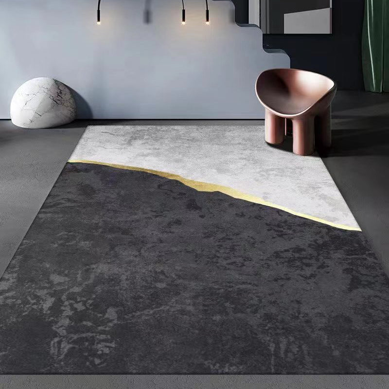 Gorgeous Geometric Rug Polyester Gray Rug Tear Resistant Rug for Living Room