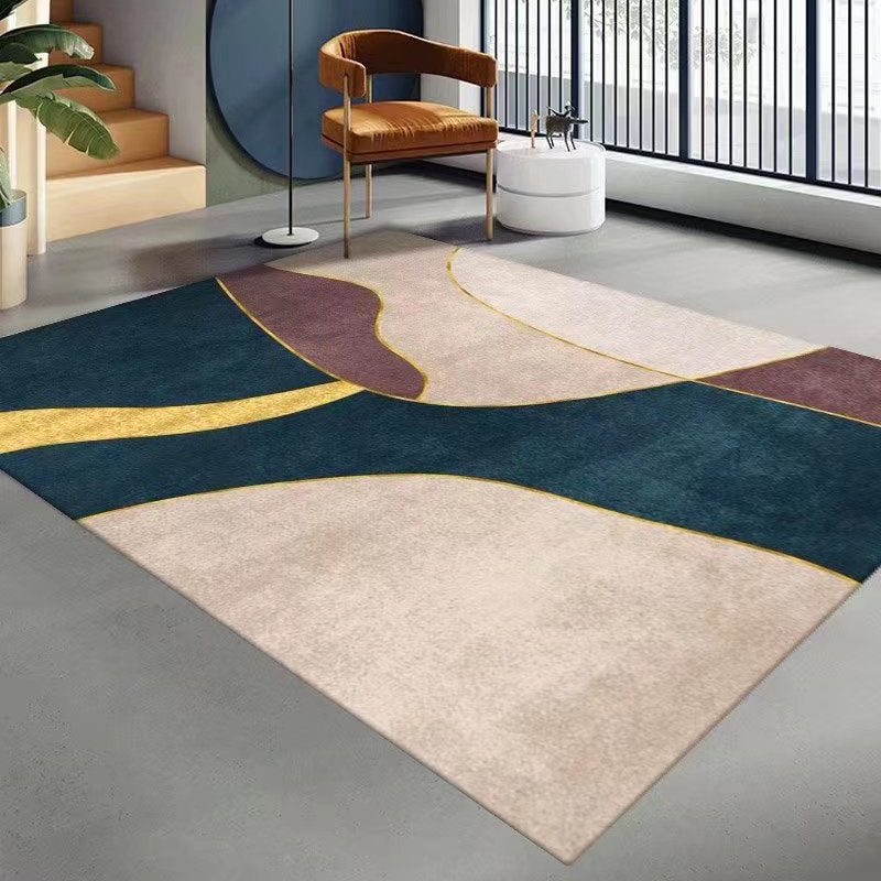 Gorgeous Geometric Rug Polyester Gray Rug Tear Resistant Rug for Living Room