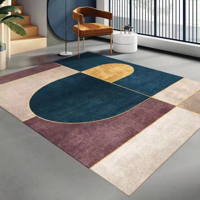 Gorgeous Geometric Rug Polyester Gray Rug Tear Resistant Rug for Living Room