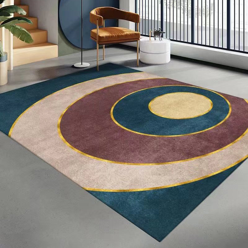 Gorgeous Geometric Rug Polyester Gray Rug Tear Resistant Rug for Living Room