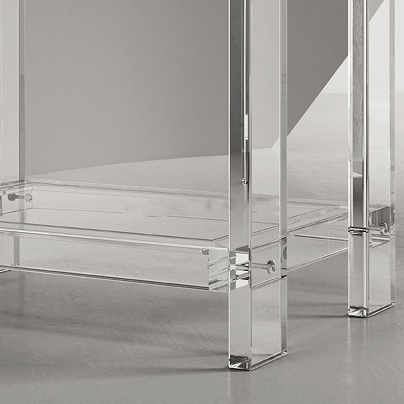 Contemporary Open Back Standard Bookshelf Acrylic Bookcase with Shelves