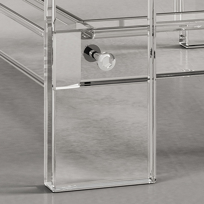 Contemporary Open Back Standard Bookshelf Acrylic Bookcase with Shelves