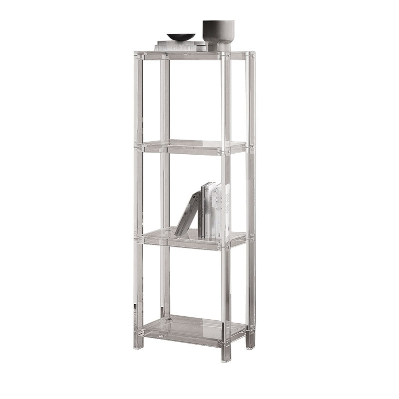 Contemporary Open Back Standard Bookshelf Acrylic Bookcase with Shelves