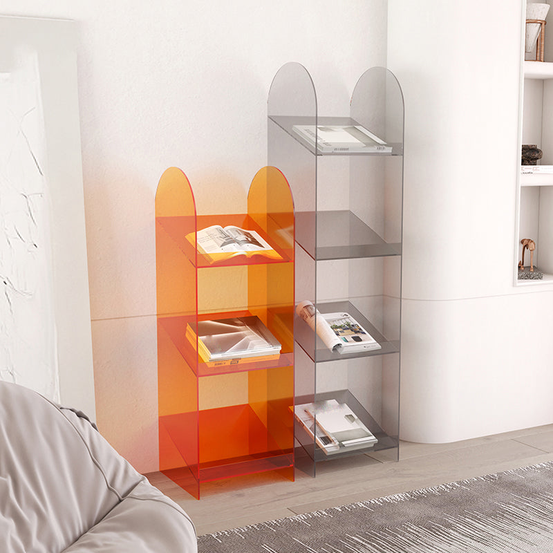 Modern Open Back Standard Bookshelf Acrylic Bookcase with Shelves