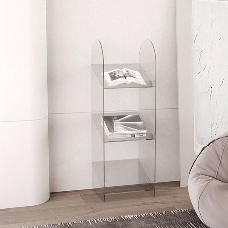 Modern Open Back Standard Bookshelf Acrylic Bookcase with Shelves