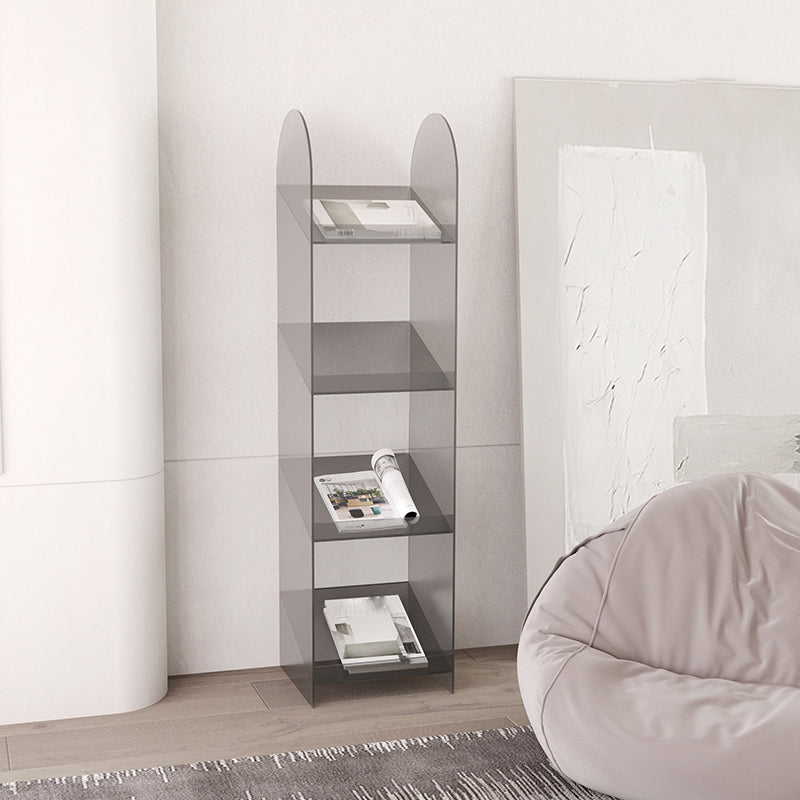 Modern Open Back Standard Bookshelf Acrylic Bookcase with Shelves