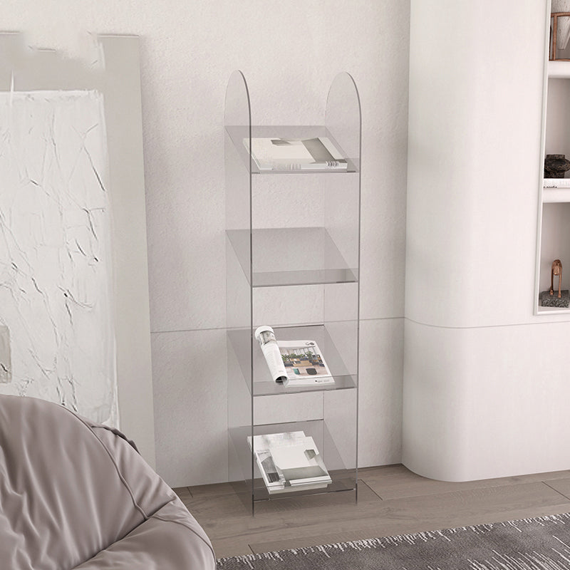 Modern Open Back Standard Bookshelf Acrylic Bookcase with Shelves