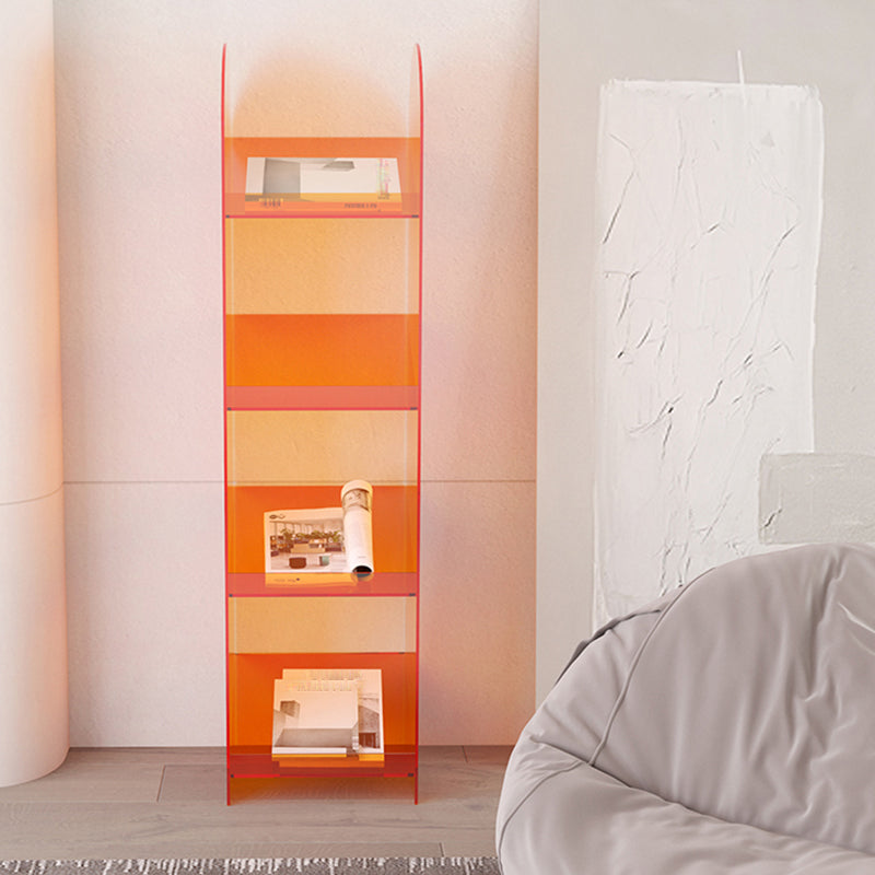 Modern Open Back Standard Bookshelf Acrylic Bookcase with Shelves