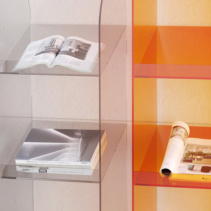 Modern Open Back Standard Bookshelf Acrylic Bookcase with Shelves