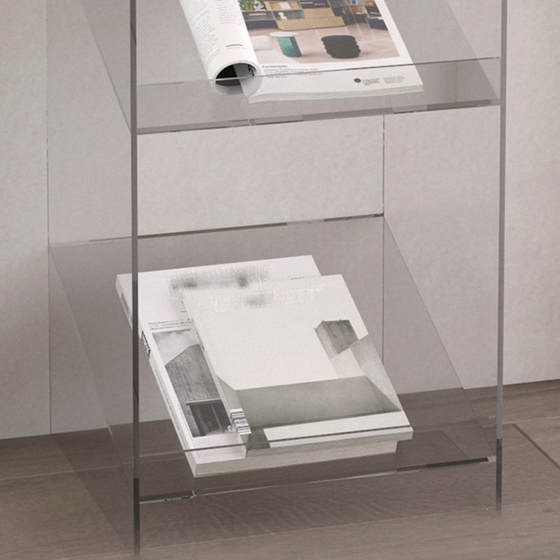 Modern Open Back Standard Bookshelf Acrylic Bookcase with Shelves