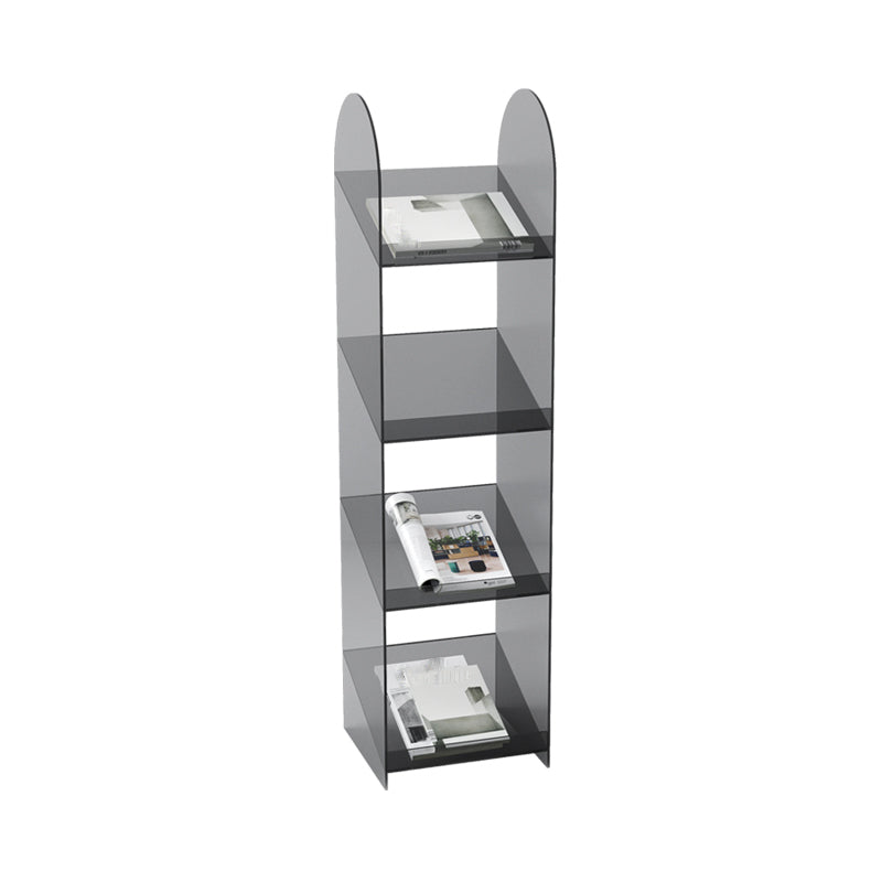 Modern Open Back Standard Bookshelf Acrylic Bookcase with Shelves
