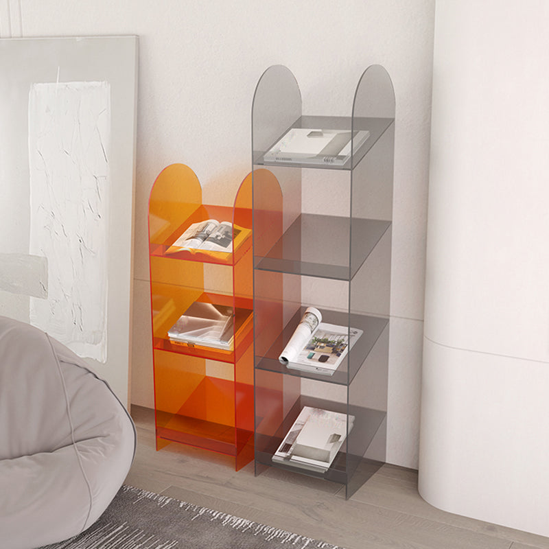 Modern Open Back Standard Bookshelf Acrylic Bookcase with Shelves