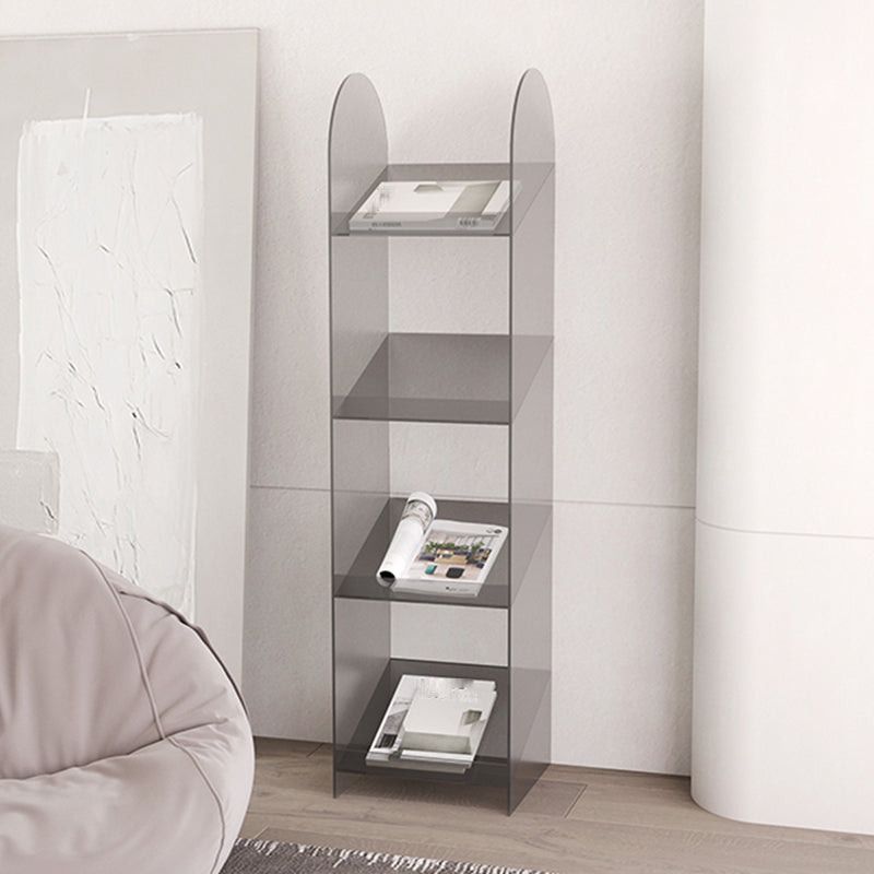 Modern Open Back Standard Bookshelf Acrylic Bookcase with Shelves