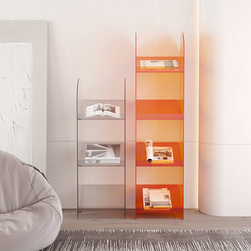 Modern Open Back Standard Bookshelf Acrylic Bookcase with Shelves
