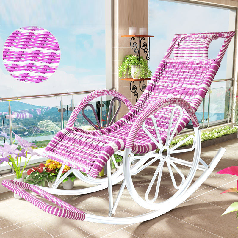 Single Leisure Chaise Lounge Sofa Chair Iron Base Rocking Chair for Living Room