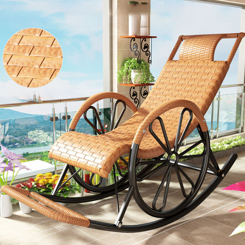 Single Leisure Chaise Lounge Sofa Chair Iron Base Rocking Chair for Living Room