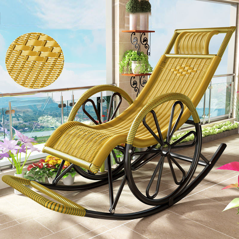 Single Leisure Chaise Lounge Sofa Chair Iron Base Rocking Chair for Living Room